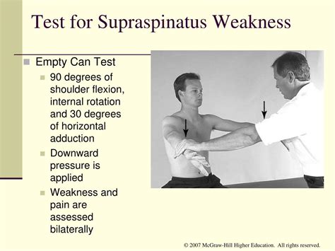 supraspinatus muscle tear special tests|positive empty can test shoulder.